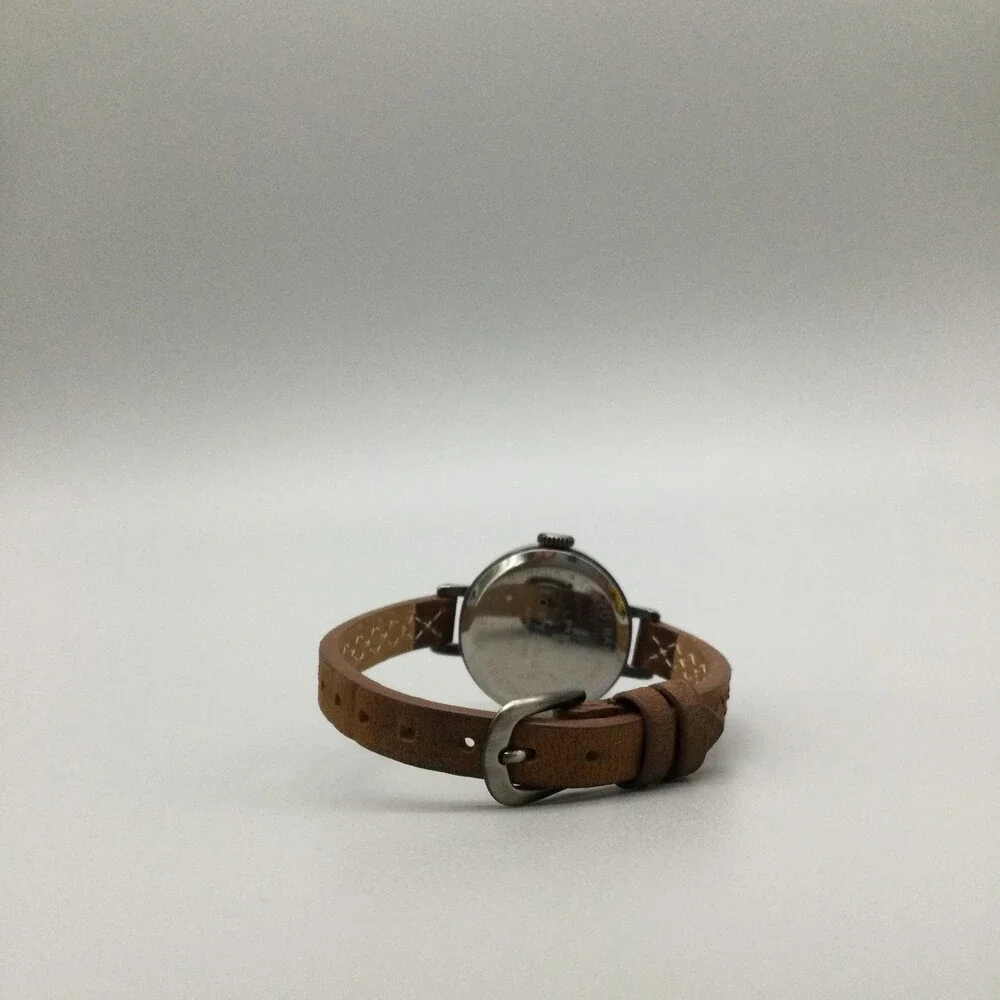 TOKYObay Womens Watch 28mm White Dial Brown Leather Arabic New Battery